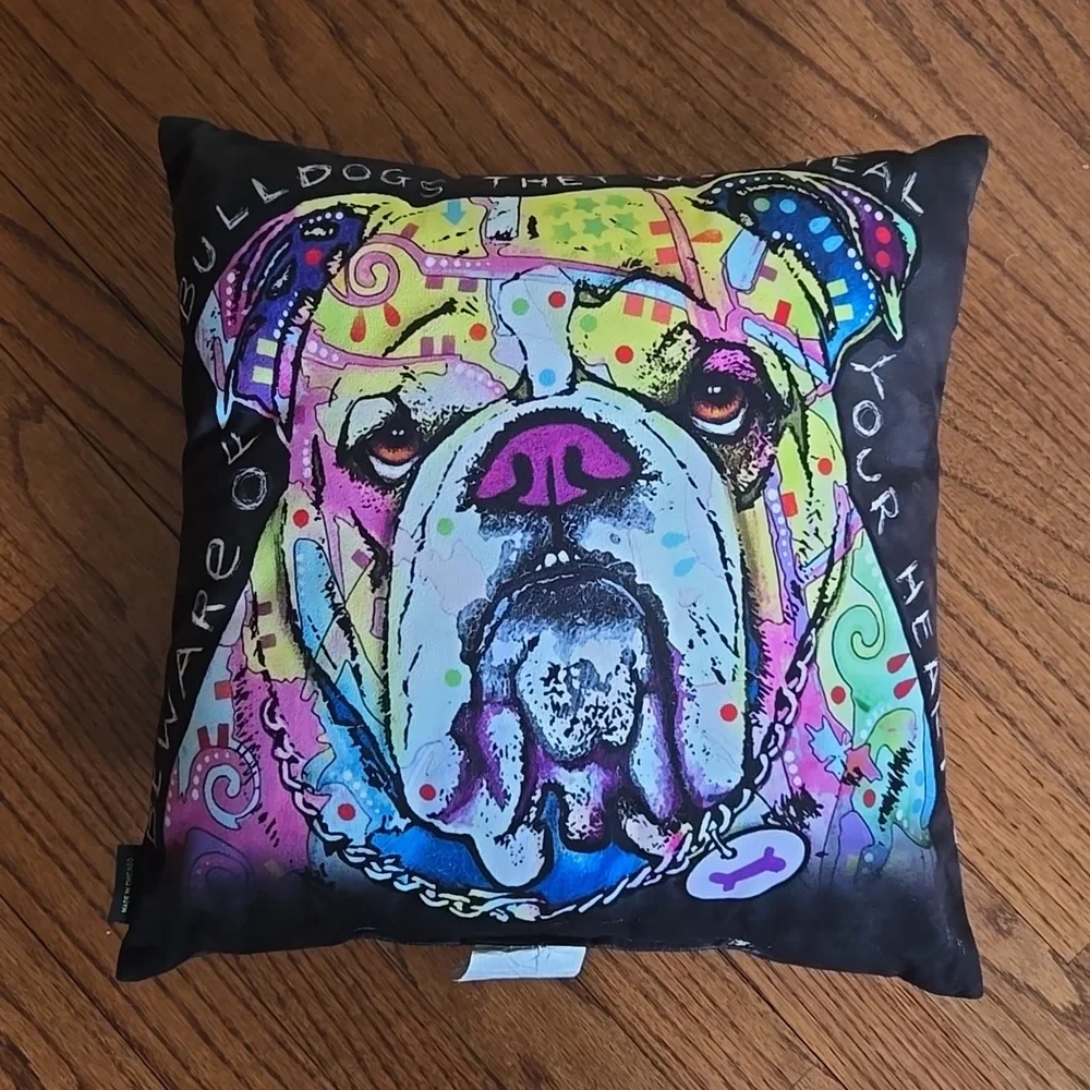 LiLiPi Multicolor Neon Bulldog Soft Pillow
